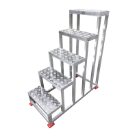 臻远ZY-T85 铝合金踏台移动平台楼梯工业踏步梯台阶 5步高1500 载重300kg