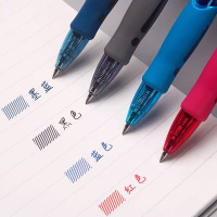 晨光(M&G)文具GP1008 按动中性笔学生0.5红笔签字笔商务子弹头考试专用水笔高颜值办公用品 红色 12支/盒