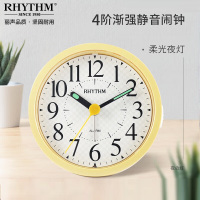 丽声(RHYTHM)小闹钟学生用卧室床头钟渐强闹铃夜灯儿童贪睡可爱简约 柠檬黄 CRE849WR33