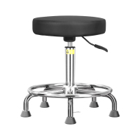 臻远ZY-7960实验室凳子旋转升降凳PU皮 43-56cm圈脚灰脚杯款