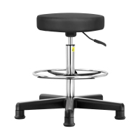 臻远ZY-7971实验室凳子旋转升降凳PU皮 60-80cm尼龙脚杯款