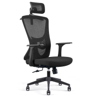 初嘉 CJ-7060办公椅转椅电脑椅网布学习椅高背职员椅 黑框