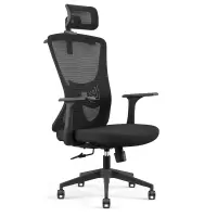 初嘉 CJ-7060办公椅转椅电脑椅网布学习椅高背职员椅 黑框