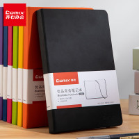 齐心(COMIX)商务经典硬皮面笔记本 25K120张办公记事本 会议日记办公A5黑色C5902/EC507