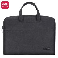 得力(deli) 多层文件袋 A4帆布袋 男手提袋 商务会议包公文袋公文包资料袋 办公用品 经典商务款5590灰色