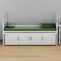 富路达加厚单人床钢制宿舍士官铁床加厚内务单人床带床下柜 13款