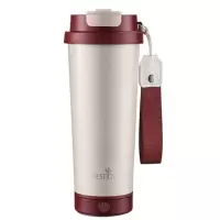 富光 拾喜全自动搅拌水杯磁力充电动便捷式懒人316不锈钢便携双饮咖啡杯子 白色400ml