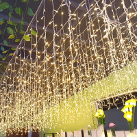 迅驰彩灯灯串防水冰条灯瀑布灯节日圣诞婚庆装饰灯露营10*0.8米240灯