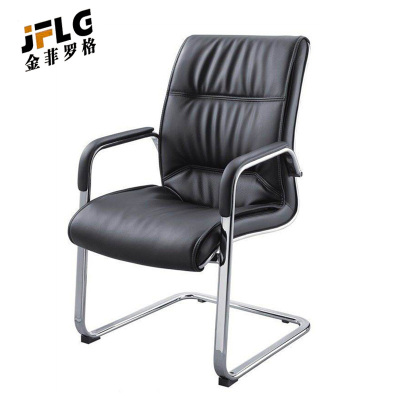 苏宁 金菲罗格 办公家具 黑色办公电脑椅 西皮弓形椅