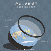苏宁宜品推荐 西科中国地图 世界地图现代圆形装饰画 会议室老板办公室背景墙简约挂画