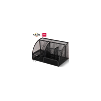 得力 笔筒 9200 创意金属网纹办公笔筒 多功能七格桌面收纳摆件(得力/9200/笔筒/笔袋)