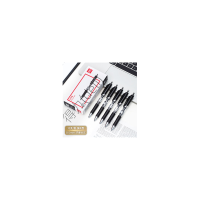 得力(deli)S01中性笔销冠中性笔签字笔 0.5mm子弹头经典办公按动笔水笔 黑色 12支/盒(得力/deli/