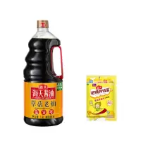 海天 调味品 0添加草菇老抽1.9L×1瓶+海天招牌拌饭酱20g×1包 提鲜炒菜上色