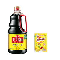 海天 调味品 鲜味生抽1.28L×1瓶+海天招牌拌饭酱20g×1包 提鲜炒菜凉拌