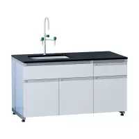 臻远 ZY5052113 实验室 工作台化验室操作台化验桌 钢木暖白1.5米边台+水槽