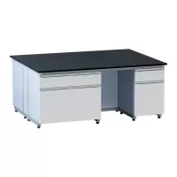 臻远 ZY5052114 实验室 工作台化验室操作台化验桌 钢木暖白2米中央台