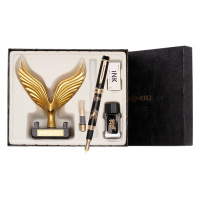 英雄钢笔12K金笔持久耐用书写流畅落笔顺滑雄鹰笔架贝雕款8102