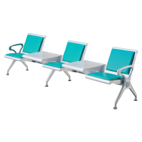 中豫鑫泽 ZYXZ5021047 连排椅机场椅公共座椅长椅等候椅 加厚款三人位加2茶几绿色坐垫