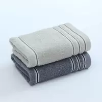 洁丽雅(grace)7377纯棉毛巾2条装柔软亲肤洗脸洗澡强吸水婴儿可用 5A抗菌毛巾 深灰+浅灰