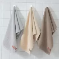 洁丽雅(Grace)230209纯棉毛巾男士3条装 5A级抗菌防螨吸水洗脸洗澡毛巾