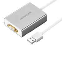 绿联 40244 USB转VGA母头转换器电脑多屏外置显卡台式机笔记本接线转接头 白色