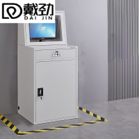 戴劲PC工业电脑监控机箱柜机一体机网络柜工业机柜 灰白-不带轮组装款