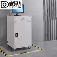 戴劲PC工业电脑监控机箱柜机一体机网络柜工业机柜 灰白-带轮单柜