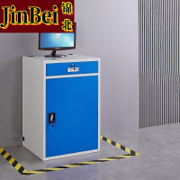 锦北PC工业电脑监控机箱柜机一体机网络柜工业机柜 蓝白-不带轮单柜