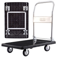 BYB静音万向轮超轻折叠手推车家用旅行购物多功能滑轮行李车大容量家用推车