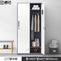 戴劲钢制拆装更衣柜员工宿舍铁皮衣柜车间鞋柜办公室储物柜 灰白二门
