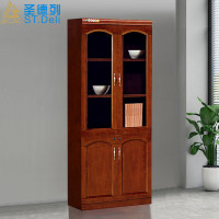 圣德列书柜文件柜油漆实木贴皮办公资料档案柜储物柜两门