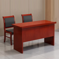 鑫金虎(XIN JIN HU)培训桌油漆贴木皮条桌会议桌双人位员工培训条桌1.4m含椅*2