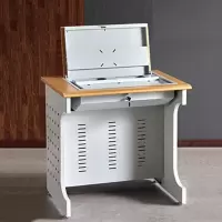 鑫金虎(XIN JIN HU)学校教室学生多媒体课桌单人位翻转电脑桌隐藏显示器会议桌培训桌