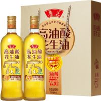 鲁花 食用油 5S 物理压榨 高油酸花生油750ml*2 油酸含量高于75%