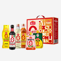 海天调味料礼盒 生抽陈醋蚝油料酒组合装调味 0添加调味品礼盒-实惠装 1500ml+1230g