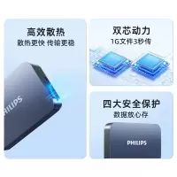 飞利浦(PHILIPS)8TB 移动硬盘 USB3.2 高速大容量31PD系列 3.5英寸 电脑机械硬盘 兼容Mac外接