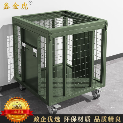 鑫金虎 军绿色移动网箱可移动带网仓储笼子 900*900*900mm带拉手