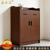 鑫金虎 简约现代餐边柜厨房储物柜北欧风碗柜家用茶水柜 红棕色80cm