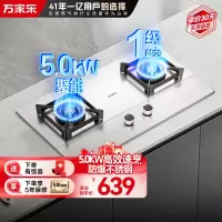 万家乐小飓风5.0KW燃气灶JZY-H5 PRO(G)家用双灶不锈钢面板天然气煤气液化气嵌入式台式炉灶节能猛火