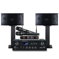 山水(SANSUI)大功率 家用电视卡拉OK套装 家庭环绕影院电视重低音炮K歌音响 PK06(6吋升级版)+功放+话筒
