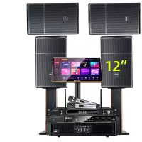 山水(SANSUI)SQ12家用电视组合功放套装唱歌商用设备音箱 12吋专业箱四只+大功放+效果器+专业话筒+点歌机