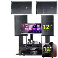 山水(SANSUI)SQ12家用电视组合功放套装唱歌商用设备音箱 12吋音响四只+功放+效果器+U段麦+3T+低音炮