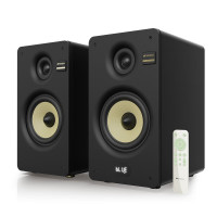 山水(SANSUI) S860家用环绕K歌影院音响 S860黑色哑光烤漆发烧式对箱+无线话筒 大功率K歌音响套装