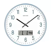 丽声(RHYTHM) 挂钟客厅现代简约星期日历显示电子石英钟 挂墙家用时钟 CFG723NR04