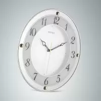 丽声(RHYTHM)挂钟客厅卧室14英寸 现代圆形简约欧式时钟 36cm树脂玻璃 CMG400NR03