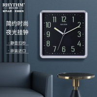 丽声(RHYTHM)挂钟时尚简约钟表夜光挂表客厅表挂墙25.5cm银色 CMG598NR19