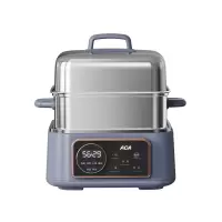 北美电器ACA双层电蒸锅 ALY-G12ZG15D 三档微电脑控制 防干烧不锈钢设计 24-30cm大口径健康蒸煮