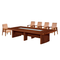 大央会议桌H-7130 3000W*1200D*760H办公家具会议桌长方形大型长桌简约现代会议室洽谈桌