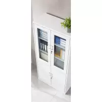 苏宁宜品推荐效率柜055#带锁双层设计PU材质高效收纳文件柜26kg