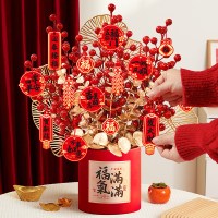 2026马年桌面摆件装饰品过年客厅氛围布置新年发财果福桶春节年味 福气桶中号
